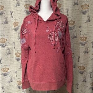 Aeropostale Floral Embroidered Hoodie - large